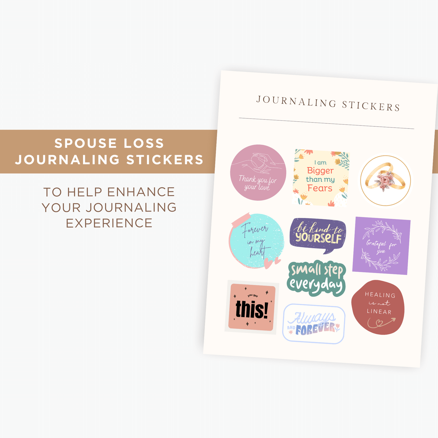 Printable Spouse / Partner Loss Journaling Bundle Toolkit