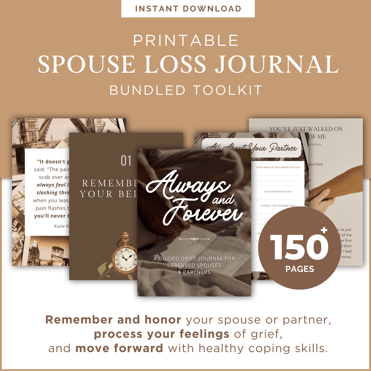 Printable Spouse / Partner Loss Journaling Bundle Toolkit