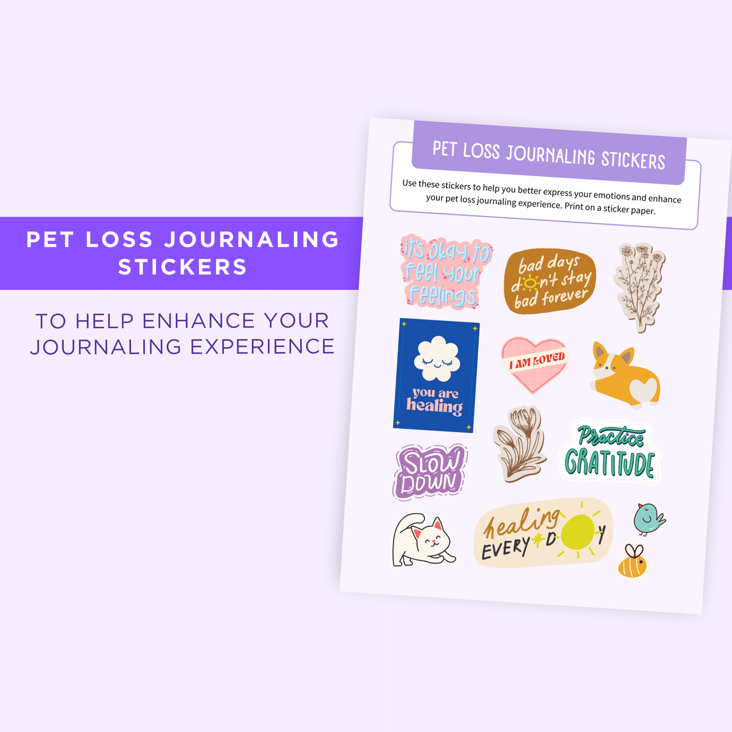 Printable Pet Loss Journaling Bundle Toolkit