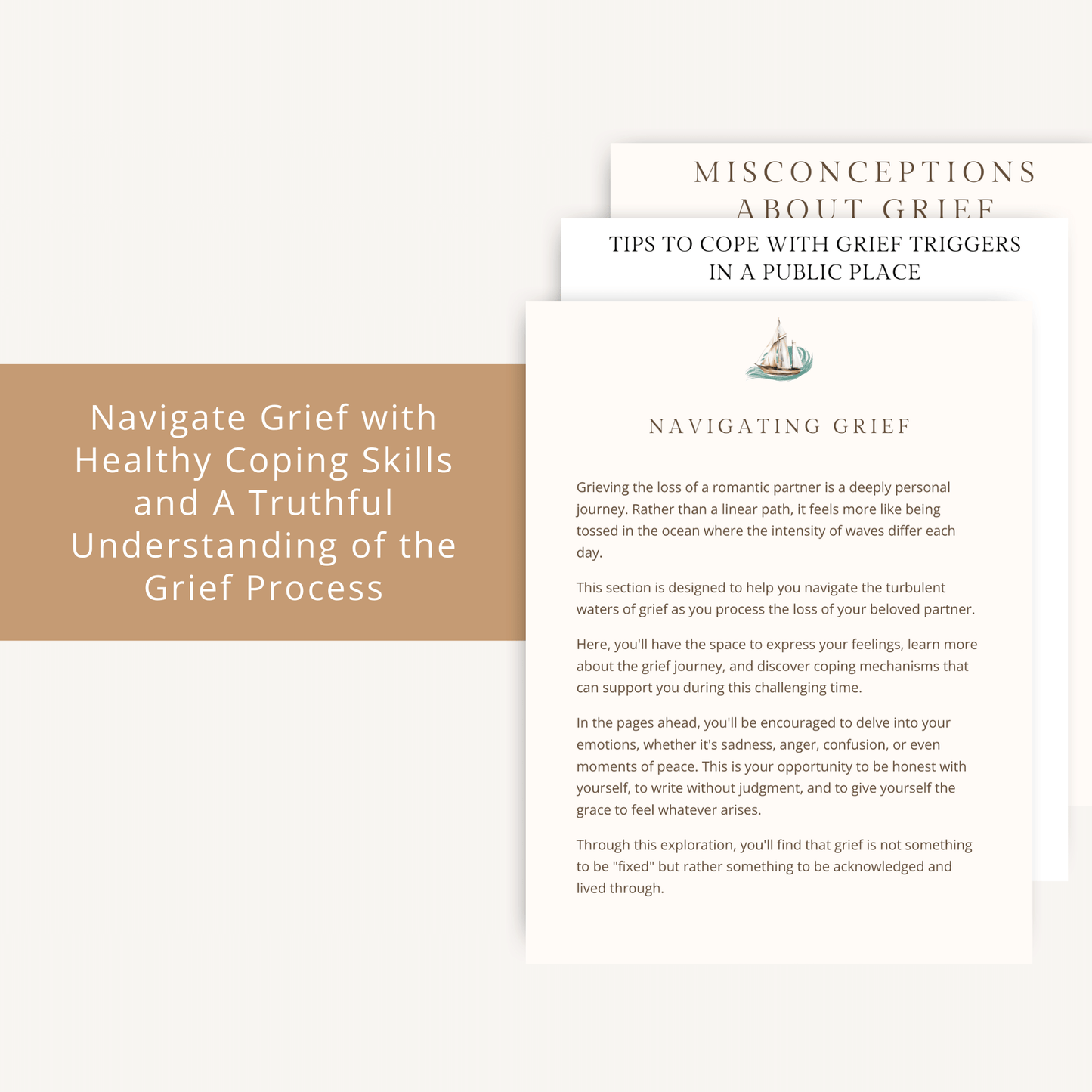 Printable Spouse / Partner Loss Journaling Bundle Toolkit