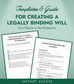 Last Will & Testament Bundle: Templates & Guide (Lawyer-Approved) [DIGITAL PRODUCT]