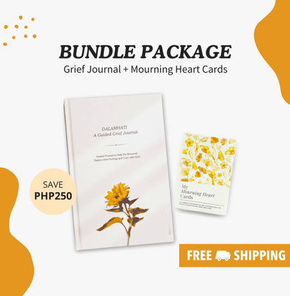 Grief Journal & Mourning Heart Card Deck Bundle (Save Php250)